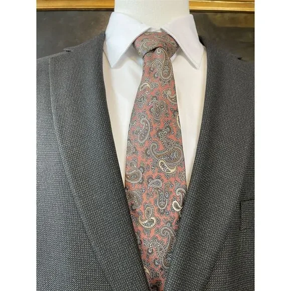 Chaps‎ 50R Charcoal Nailhead Heavy Weave Stretch 2Btn Blazer Sport Coat Jacket